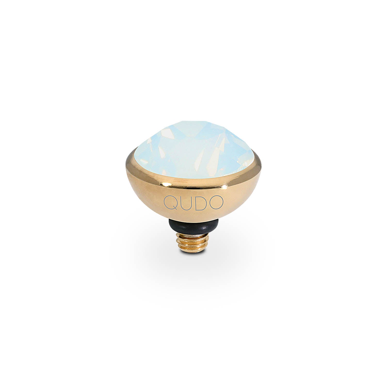 Bottone Top 10 mm - Gold white opal