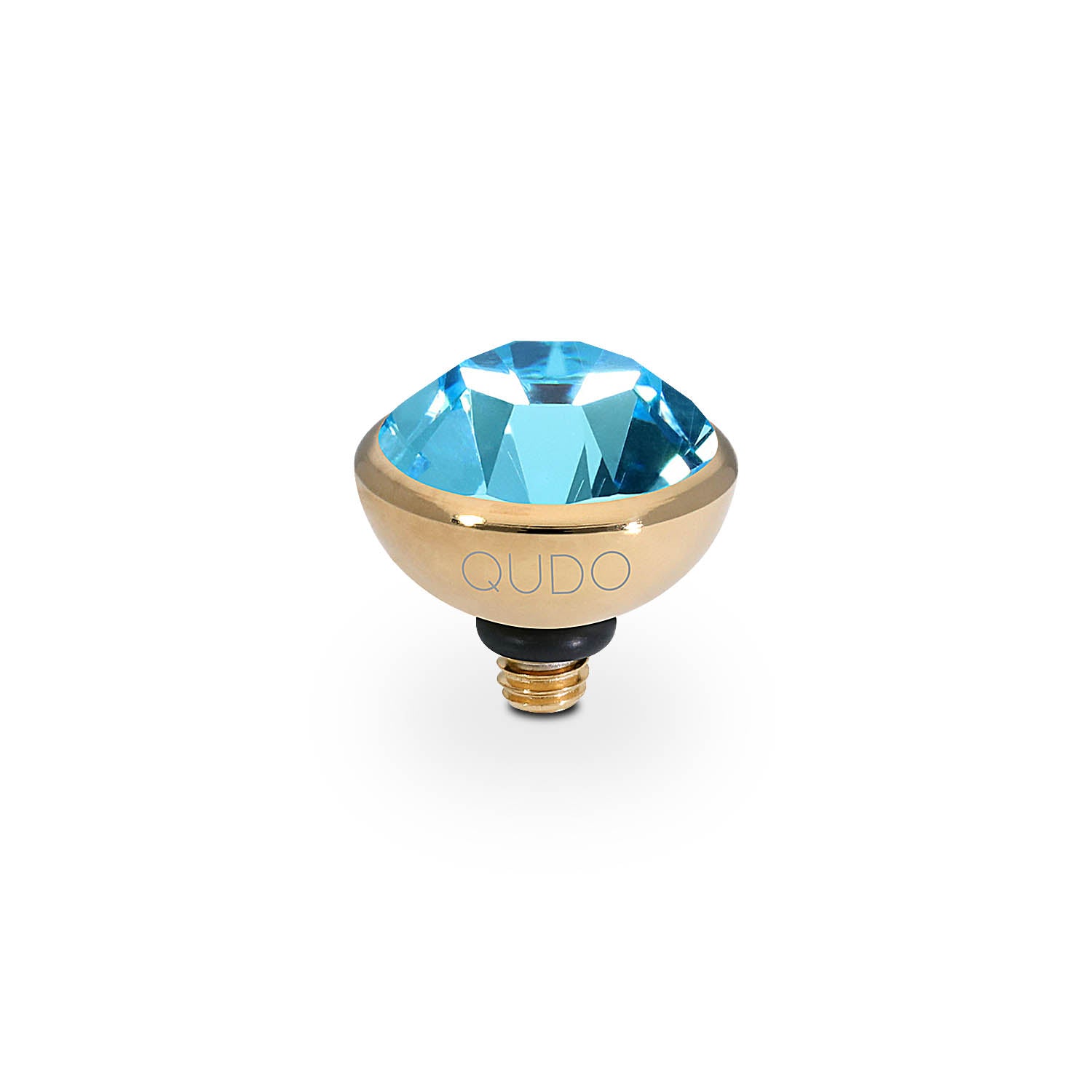 Bottone Top 10 mm - Gold aquamarine