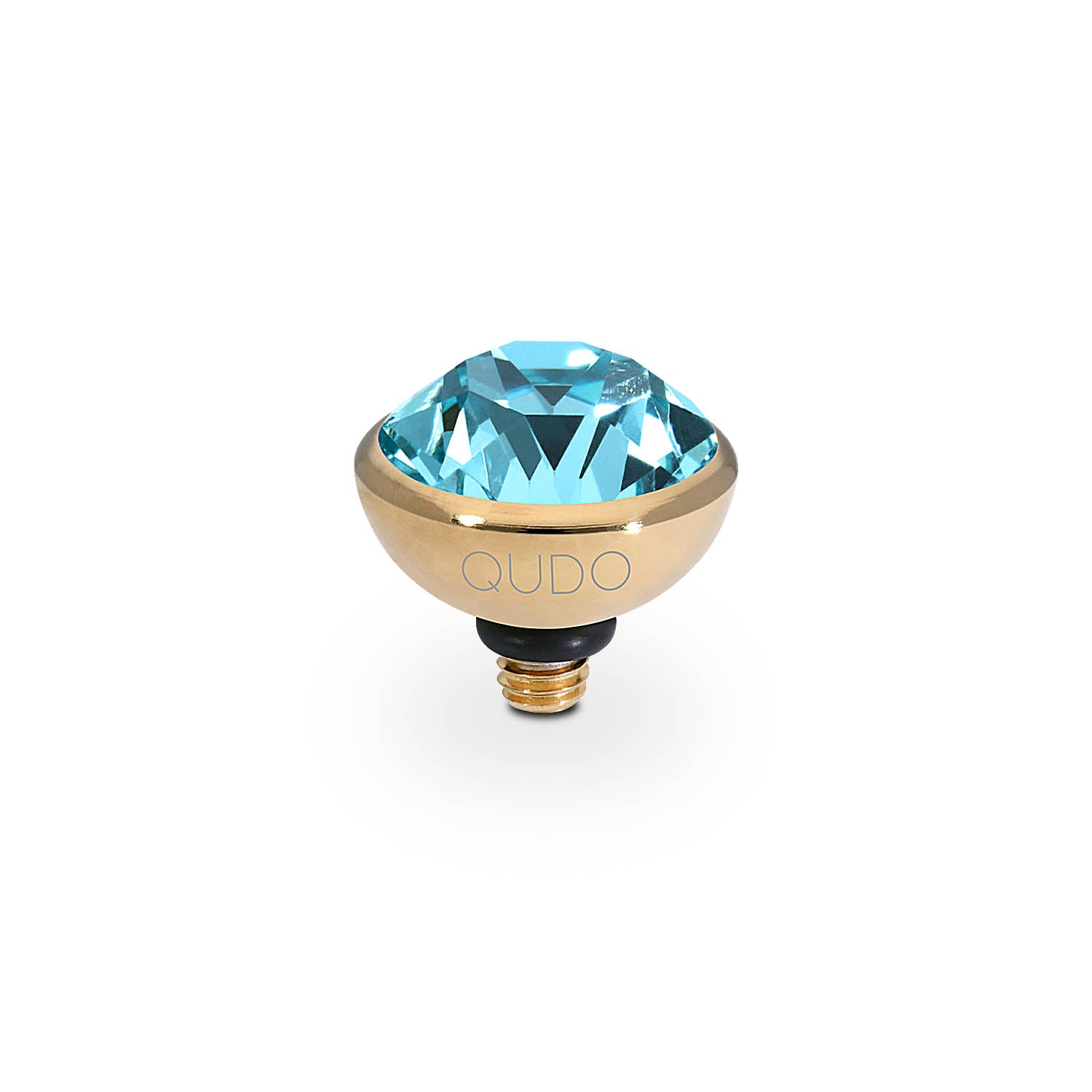 Bottone Top 10 mm - Gold Light Turquoise