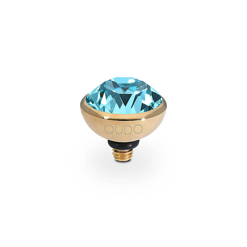 Bottone Top 10 mm - Gold Light Turquoise
