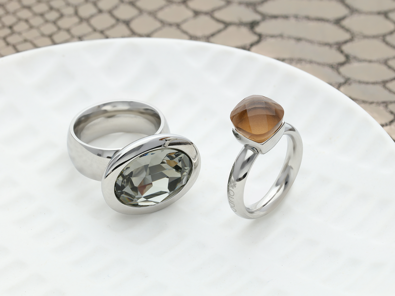 Qudo Gracia Crystal Spacer Ring main image 1