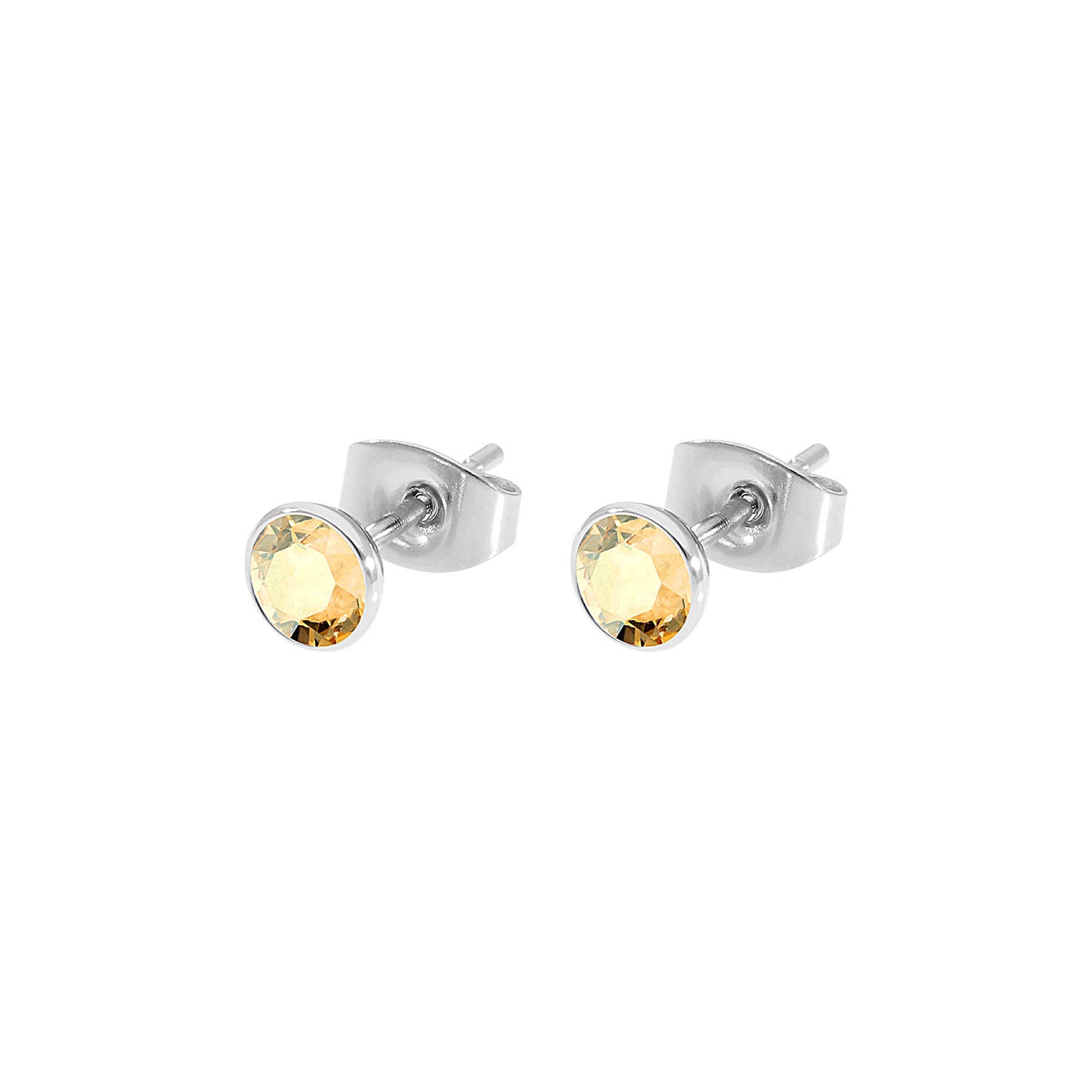 Bottone Ohrstecker 5 mm - Silber golden shadow