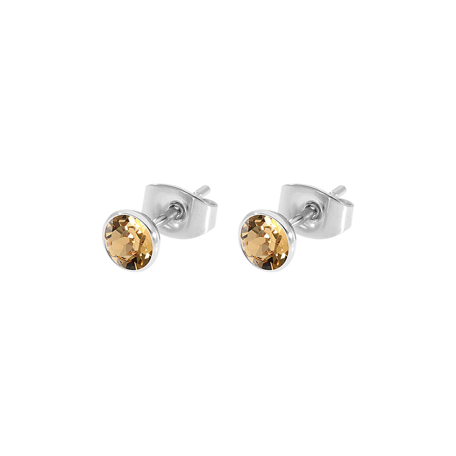 Bottone Ohrstecker 5 mm - Silber light colorado topaz