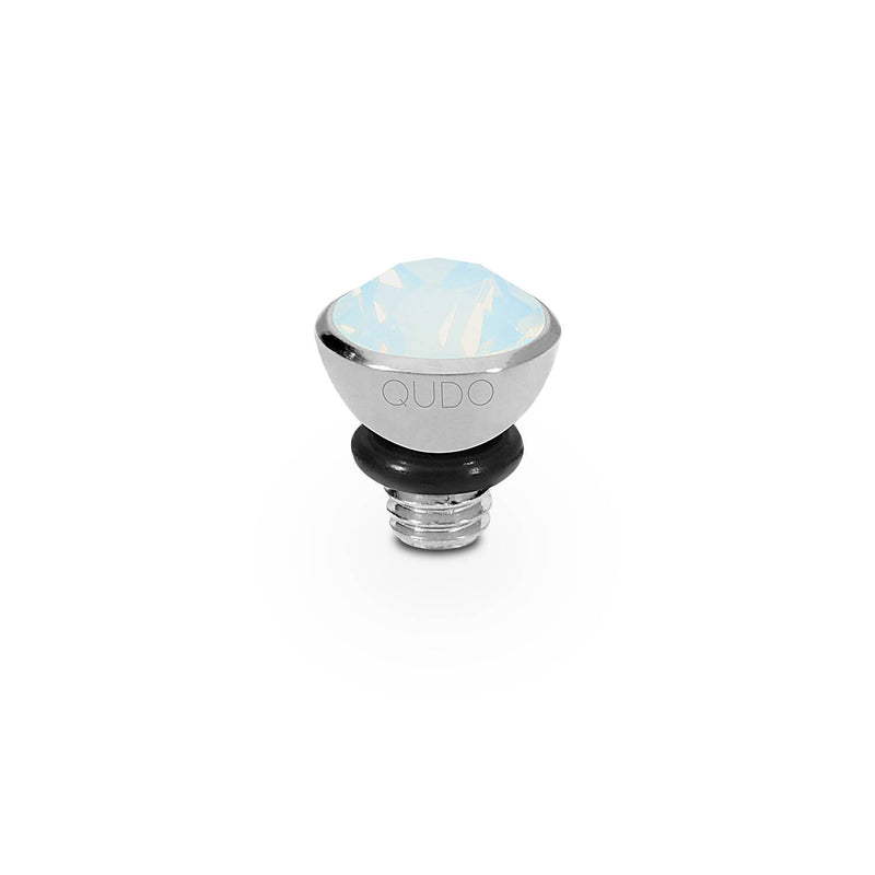 Bottone Top 5 mm - Silber white opal