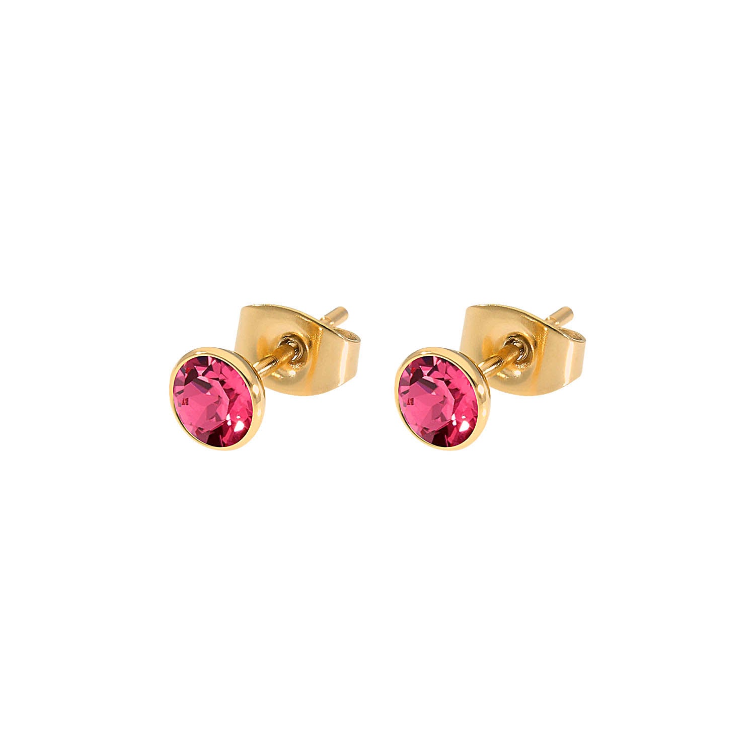 Bottone Ohrstecker 5 mm - Gold indian pink