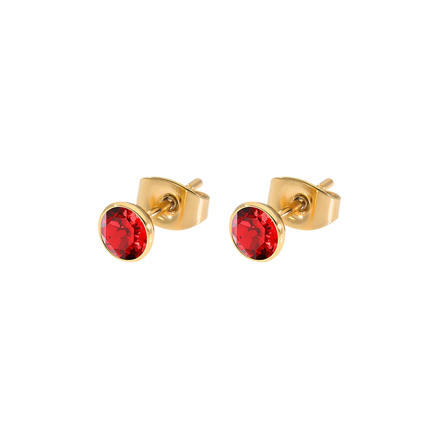 Bottone Ohrstecker 5 mm - Gold scarlet