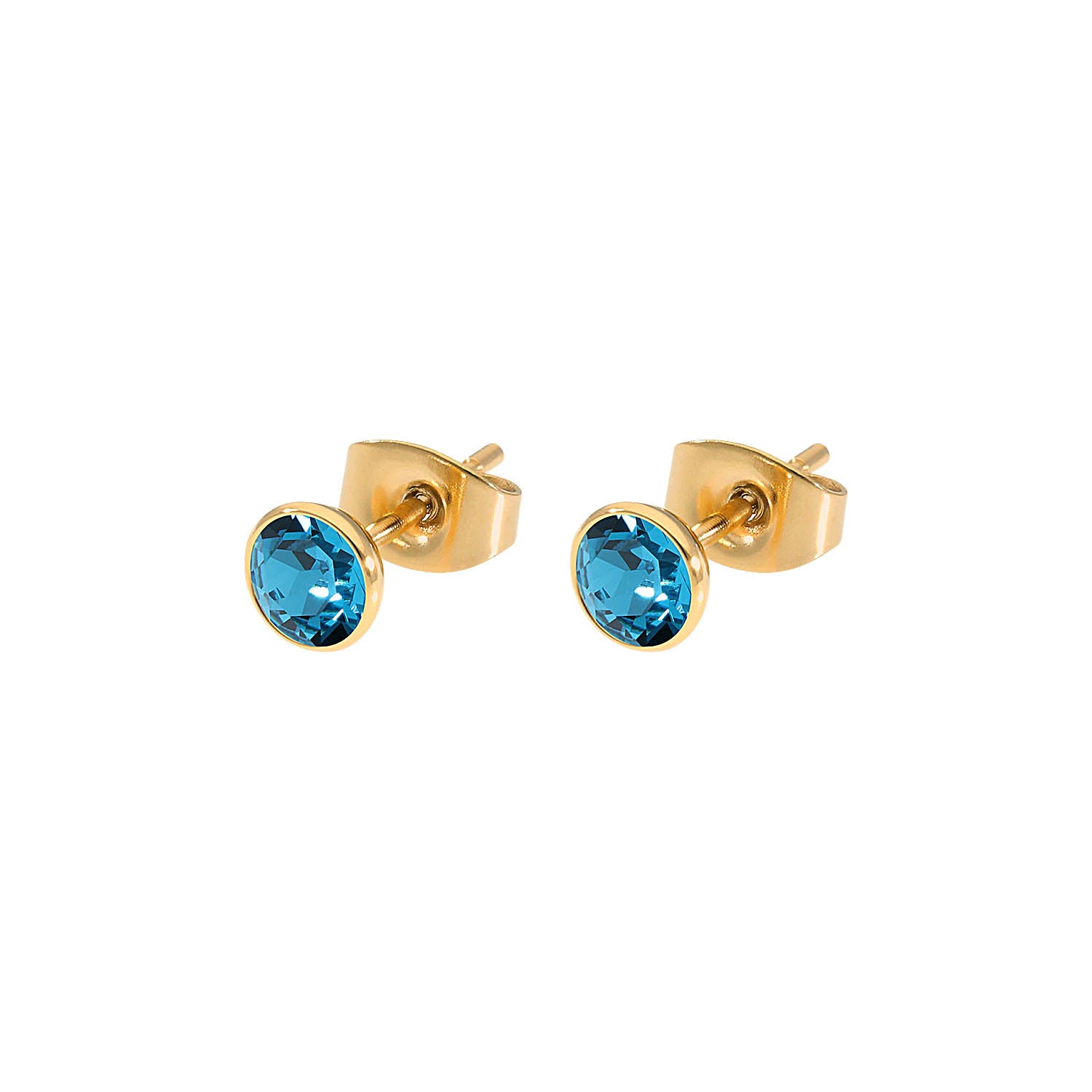 Bottone Ohrstecker 5 mm - Gold indicolite
