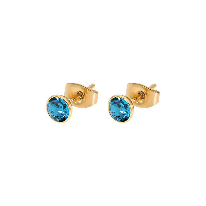 Bottone Ohrstecker 5 mm - Gold indicolite