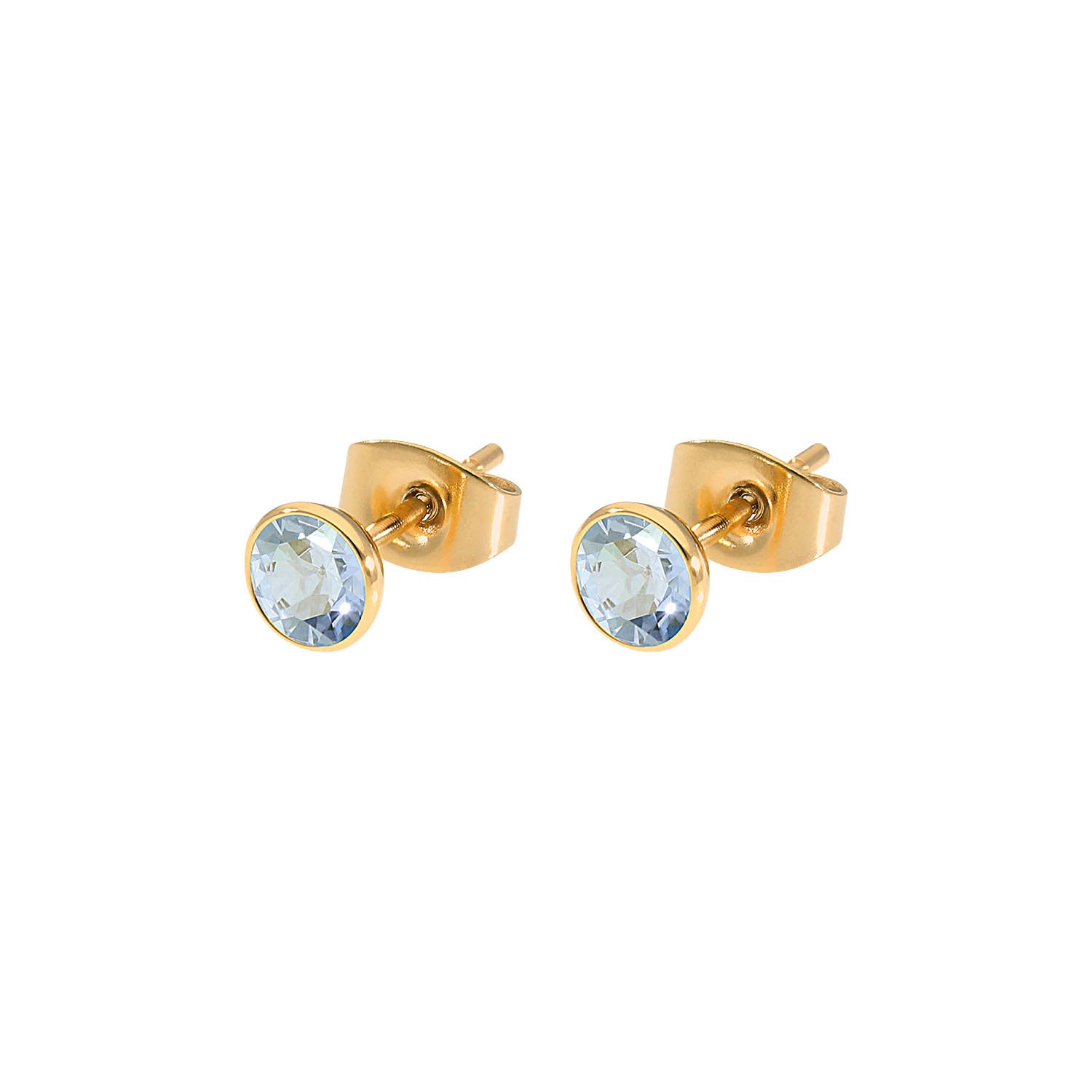 Bottone Ohrstecker 5 mm - Gold blue shade