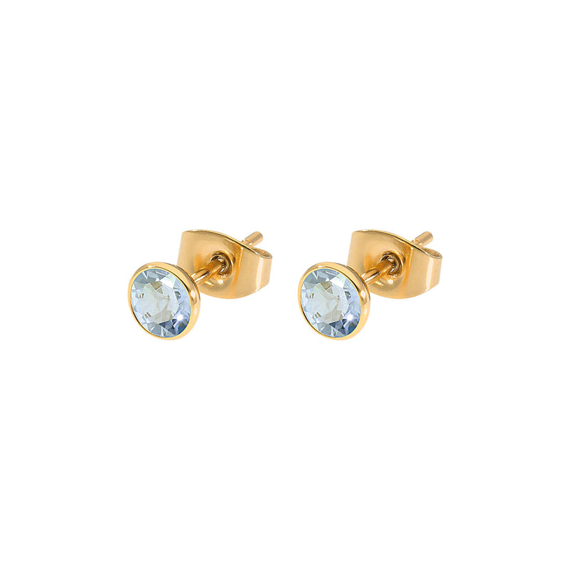 Bottone Ohrstecker 5 mm - Gold blue shade