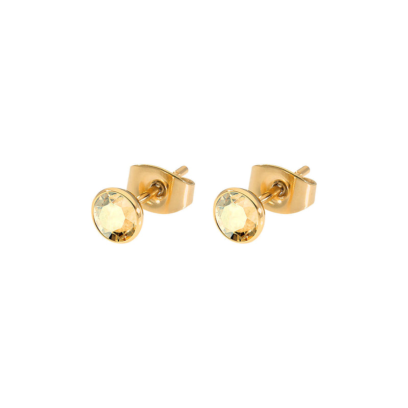 Bottone Ohrstecker 5 mm - Gold golden shadow