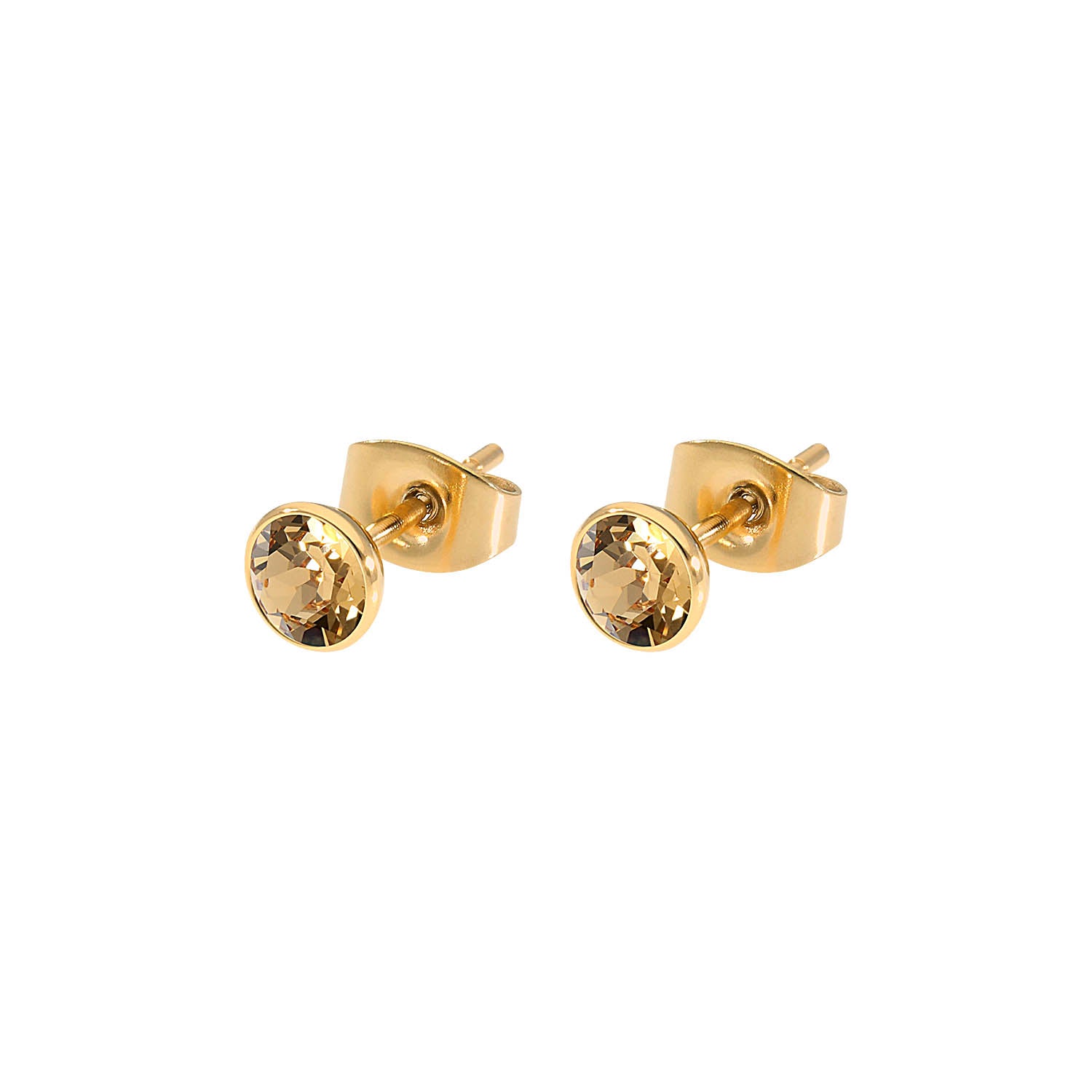 Bottone Ohrstecker 5 mm - Gold light colorado topaz