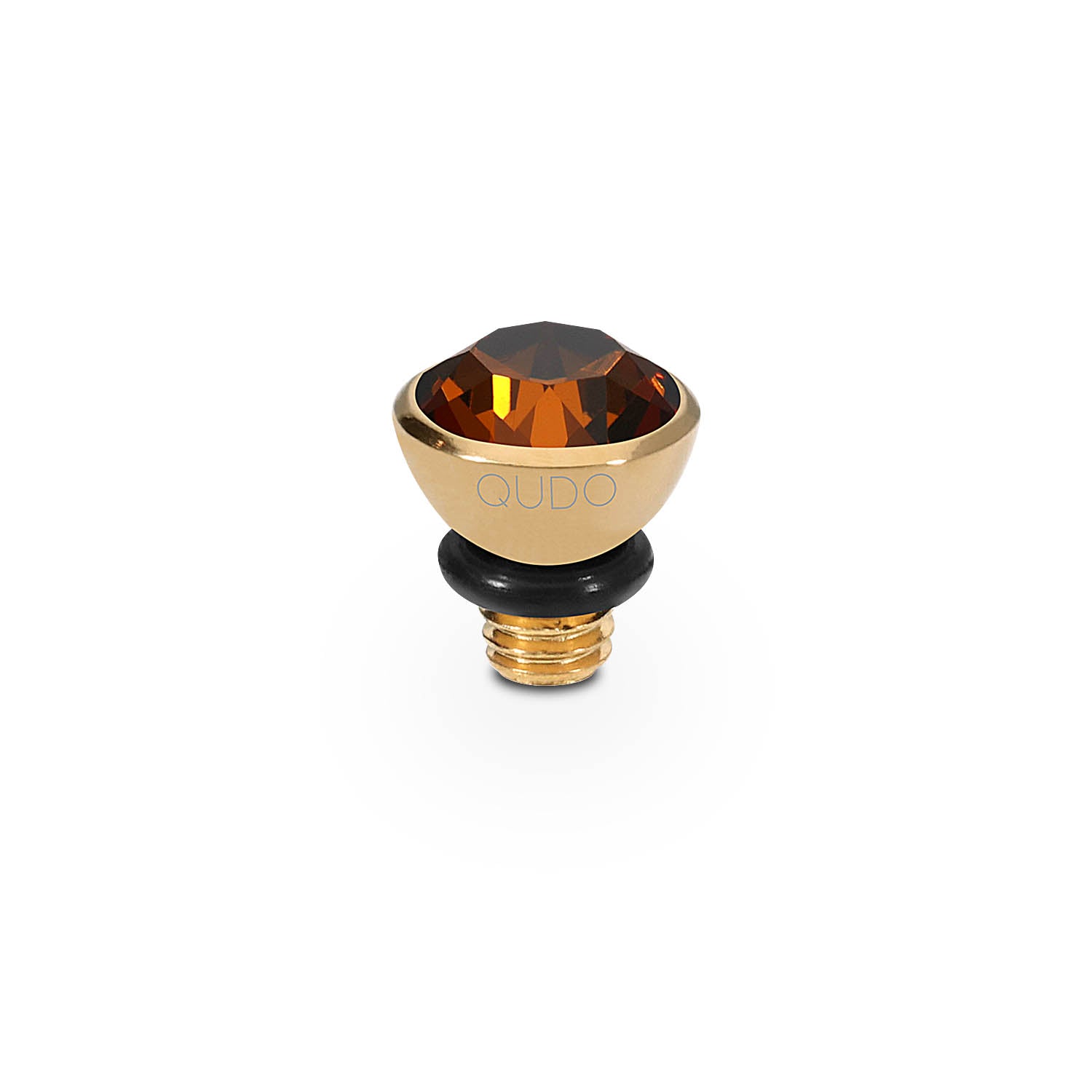 Bottone Top 5 mm - Gold smoked amber