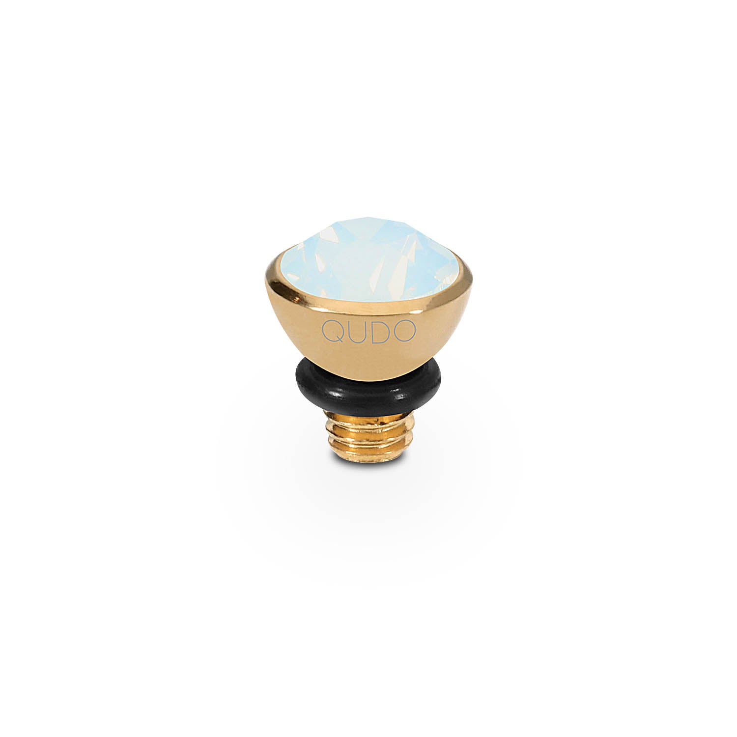 Bottone Top 5 mm - Gold white opal