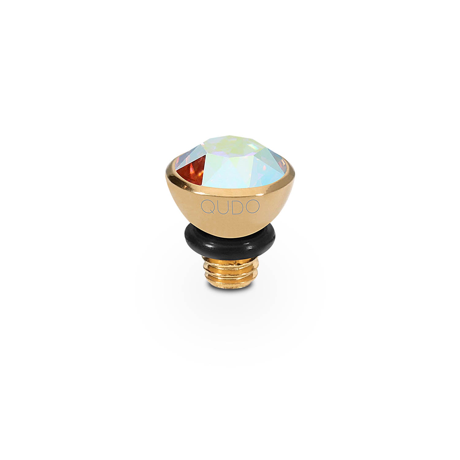 Bottone Top 5 mm - Gold crystal aurora boreale