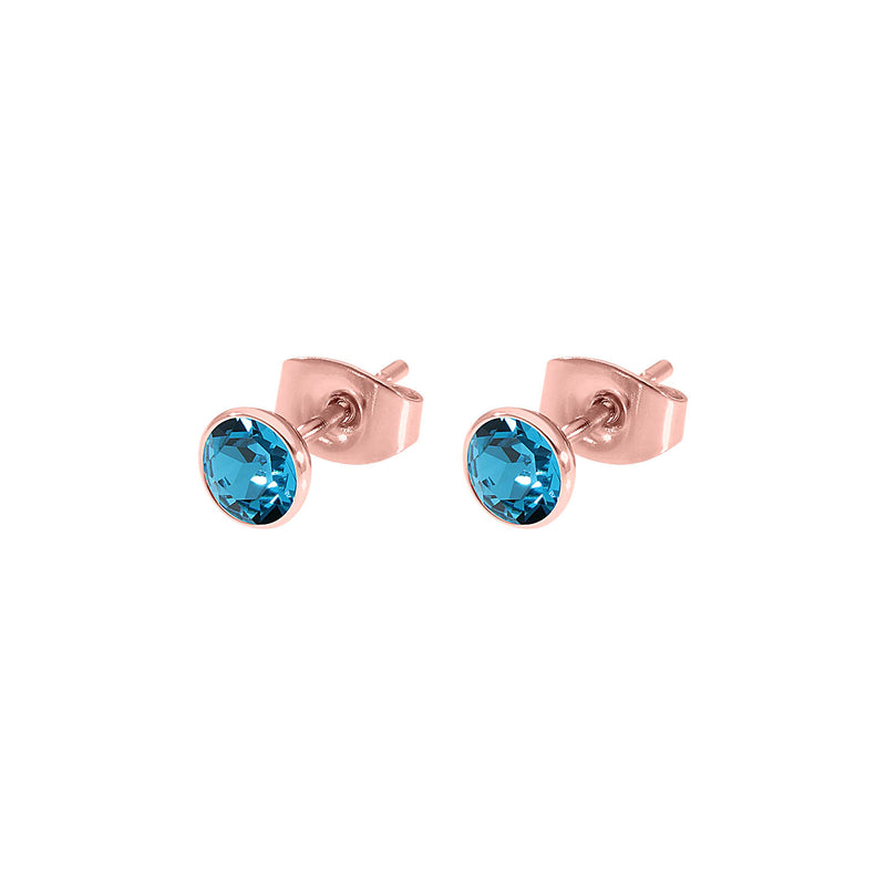 Bottone Ohrstecker 5 mm - Roségold indicolite