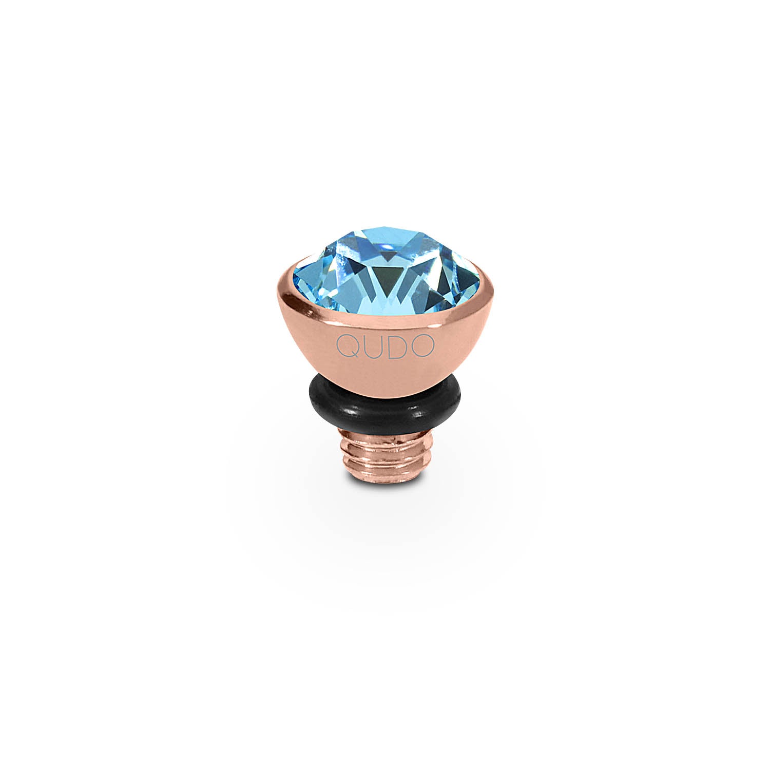 Bottone Top 5 mm - Roségold aquamarine