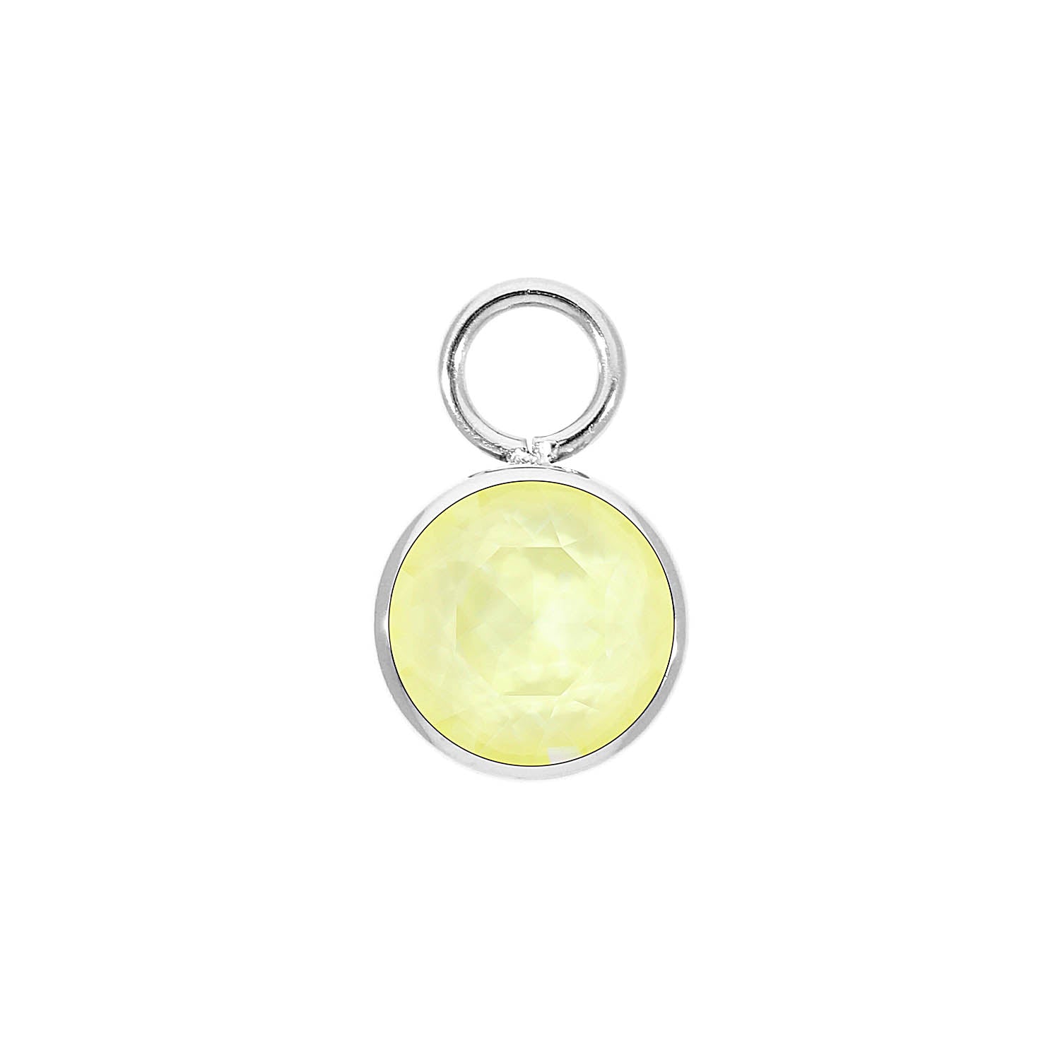 Bottone Charm 10 mm - Silber crystal soft yellow ignite