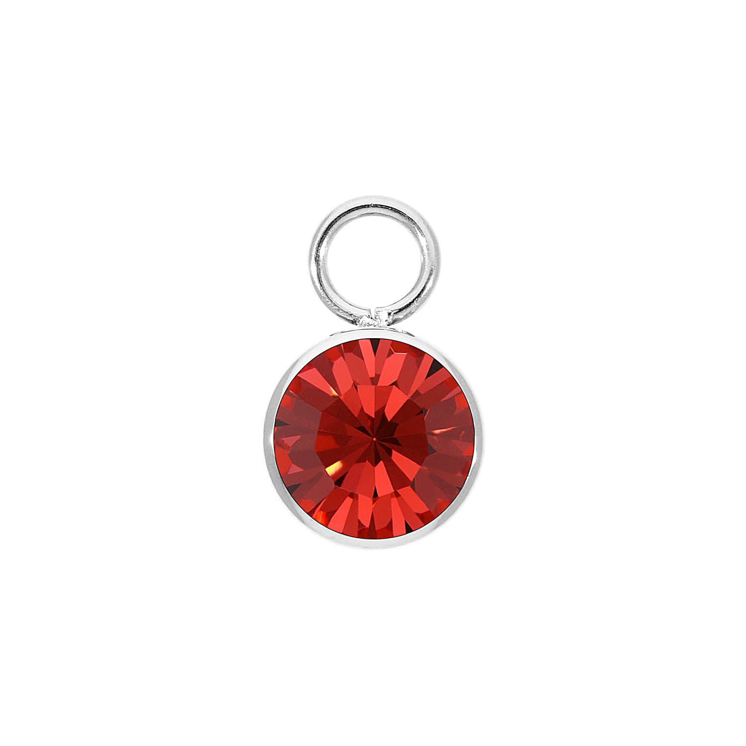 Bottone Charm 10 mm - Silber padparadscha