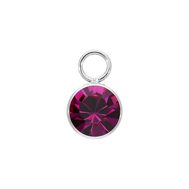 Bottone Charm 10 mm - Silber fuchsia