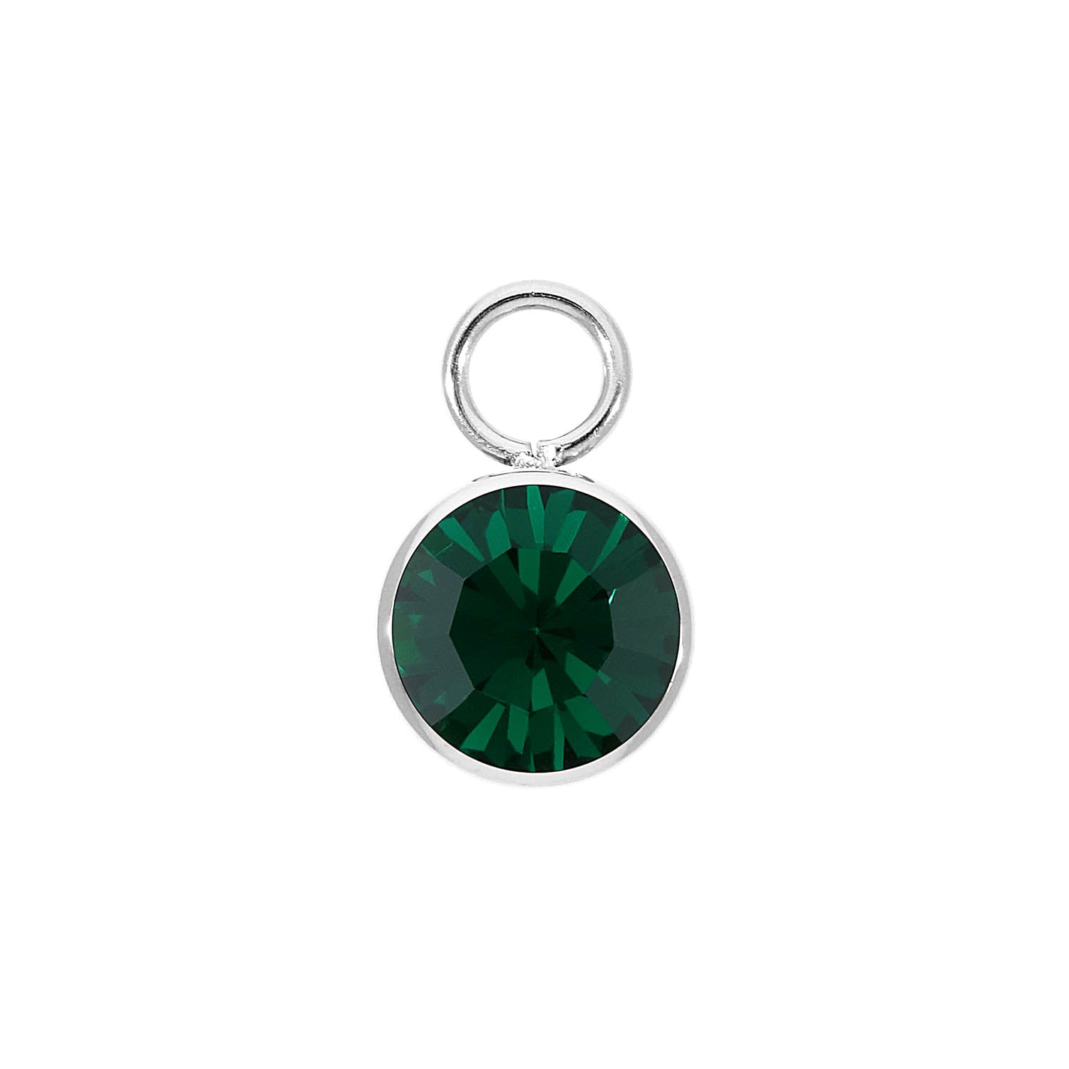 Bottone Charm 10 mm - Silber emerald