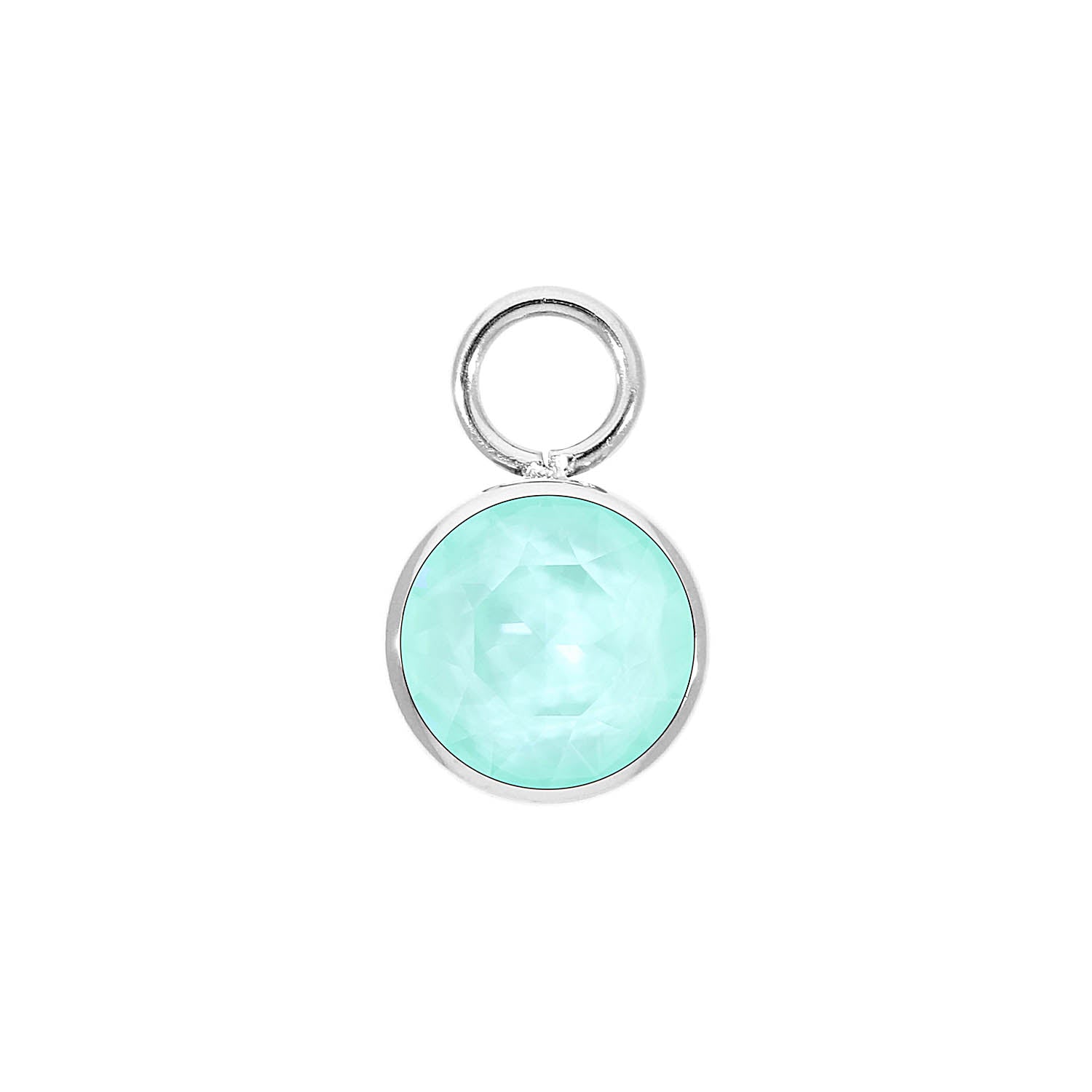 Bottone Charm 10 mm - Silber crystal soft mint ignite