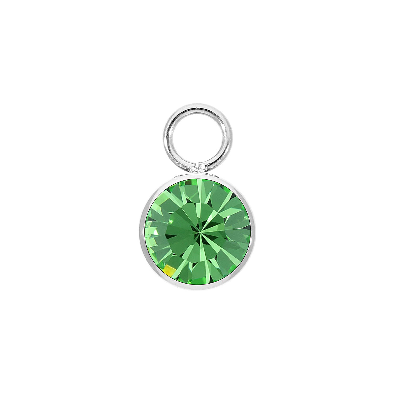 Bottone Charm 10 mm - Silber peridot