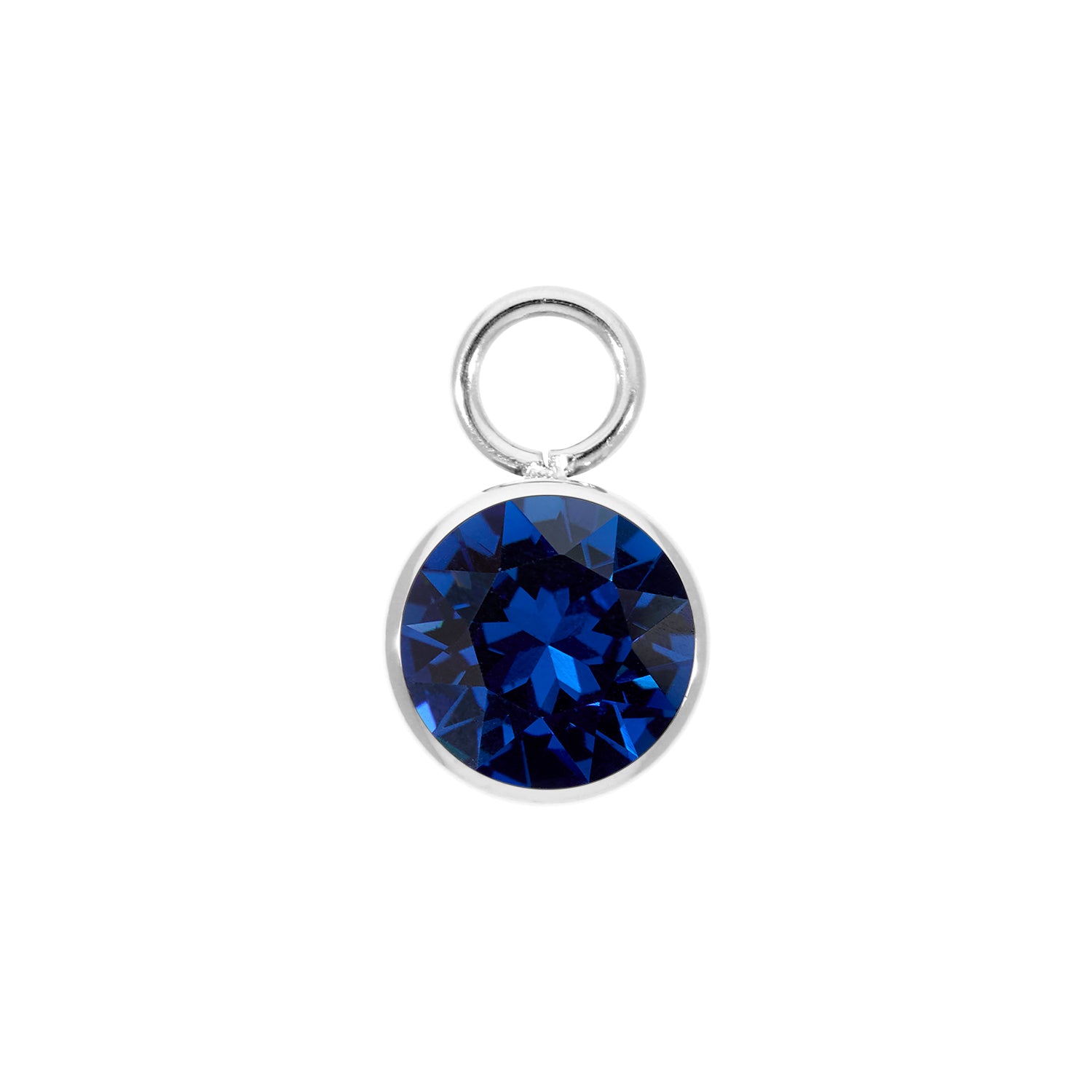 Bottone Charm 10 mm - Silber ReCreated Dark Sapphire