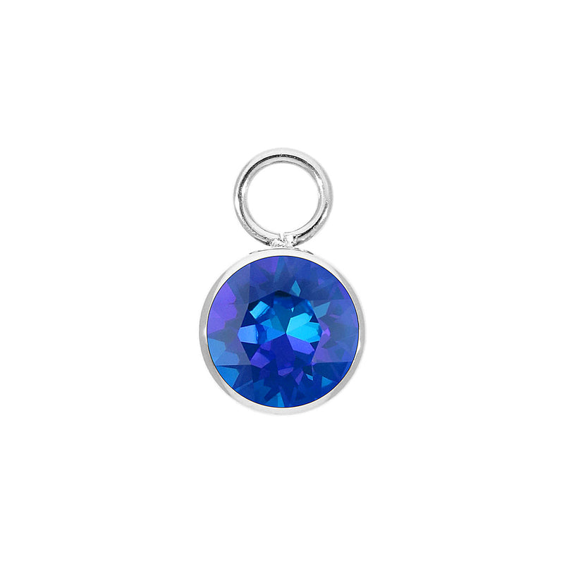 Bottone Charm 10 mm - Silber royal blue delite