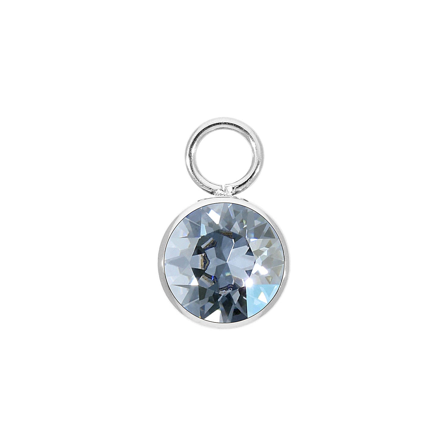 Bottone Charm 10 mm - Silber blue shade