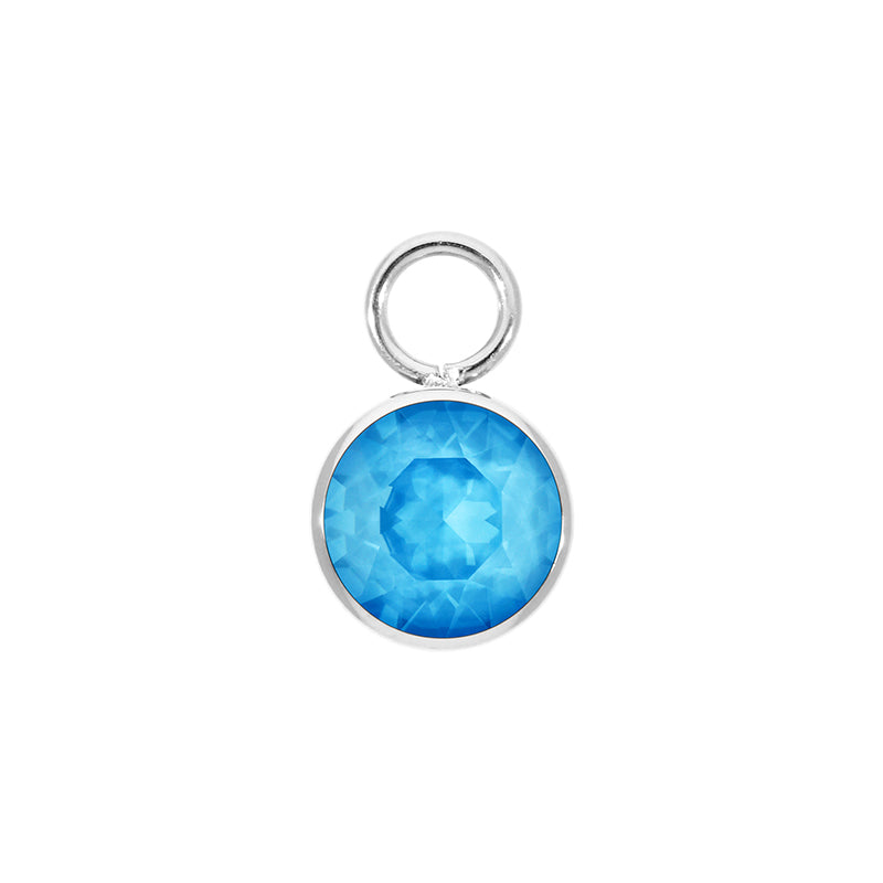Bottone Charm 10 mm - Silber Crystal Electric Blue Ignite
