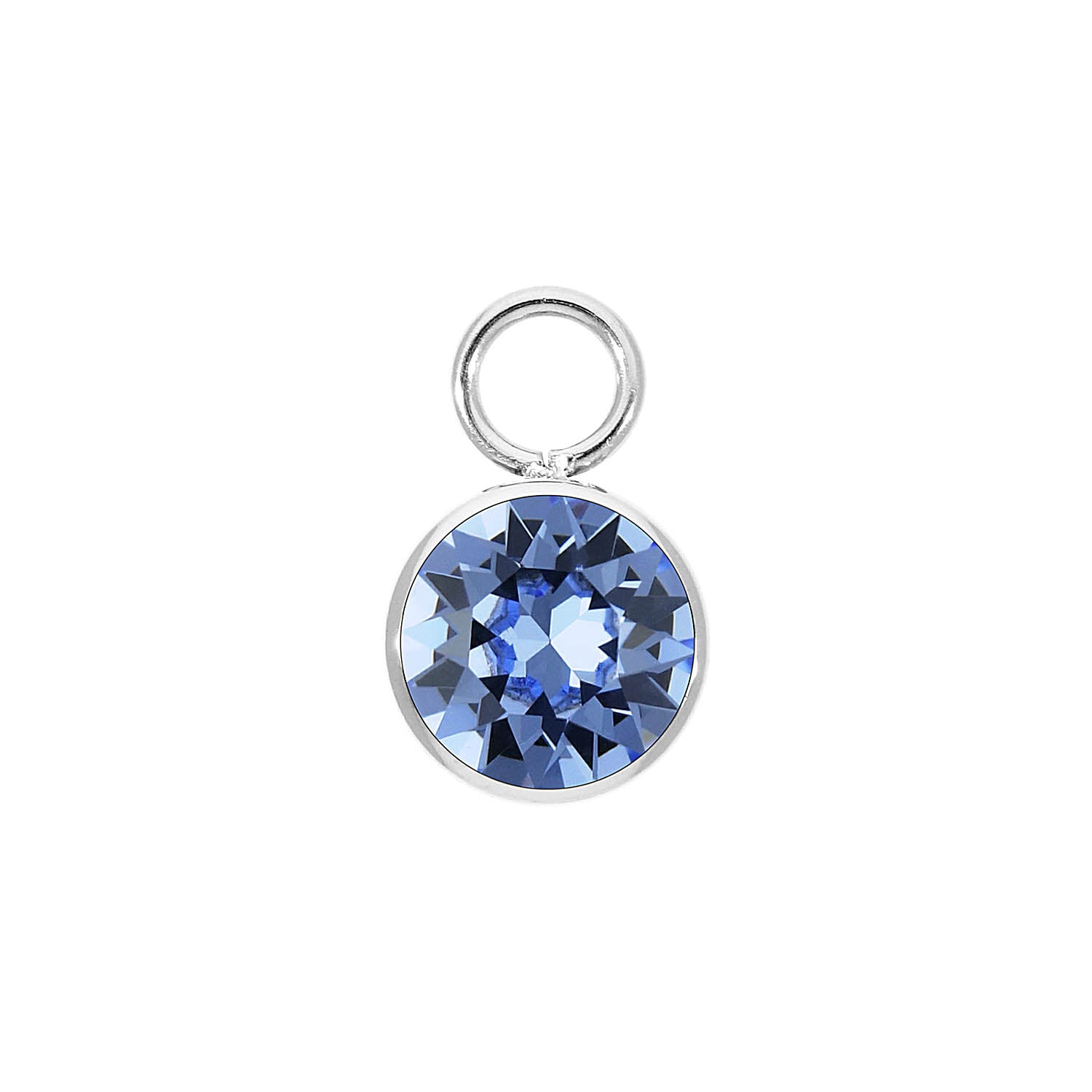 Bottone Charm 10 mm - Silber light sapphire