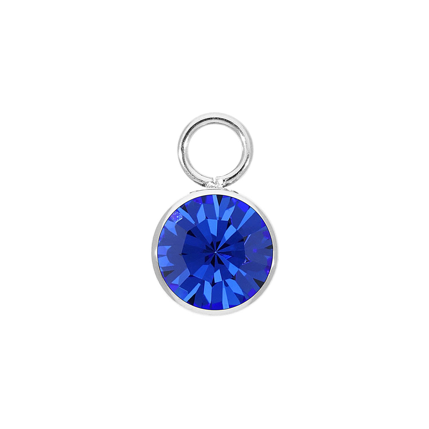 Bottone Charm 10 mm - Silber sapphire