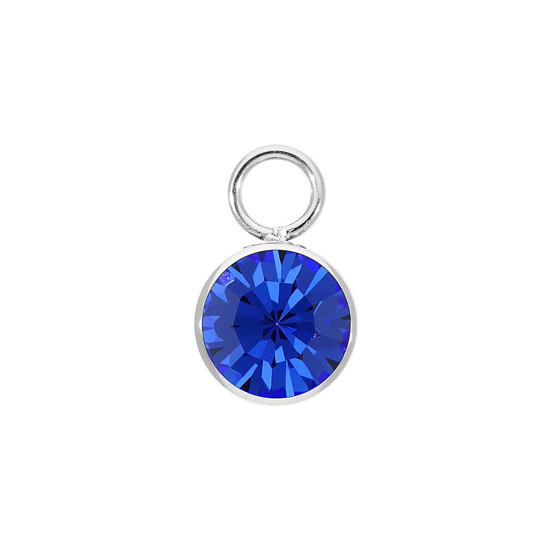 Bottone Charm 10 mm - Silber sapphire