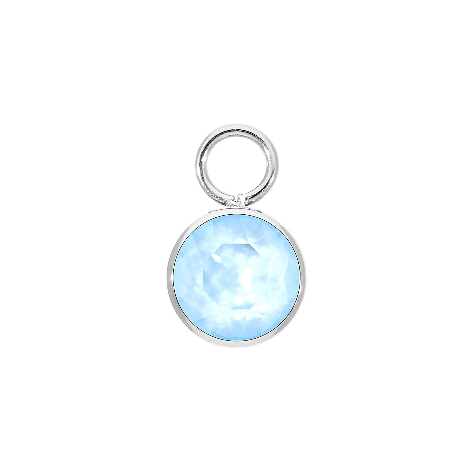 Bottone Charm 10 mm - Silber crystal sky ignite