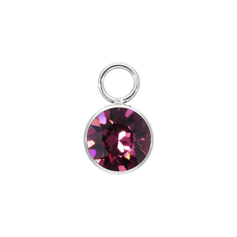 Bottone Charm 10 mm - Silber amethyst