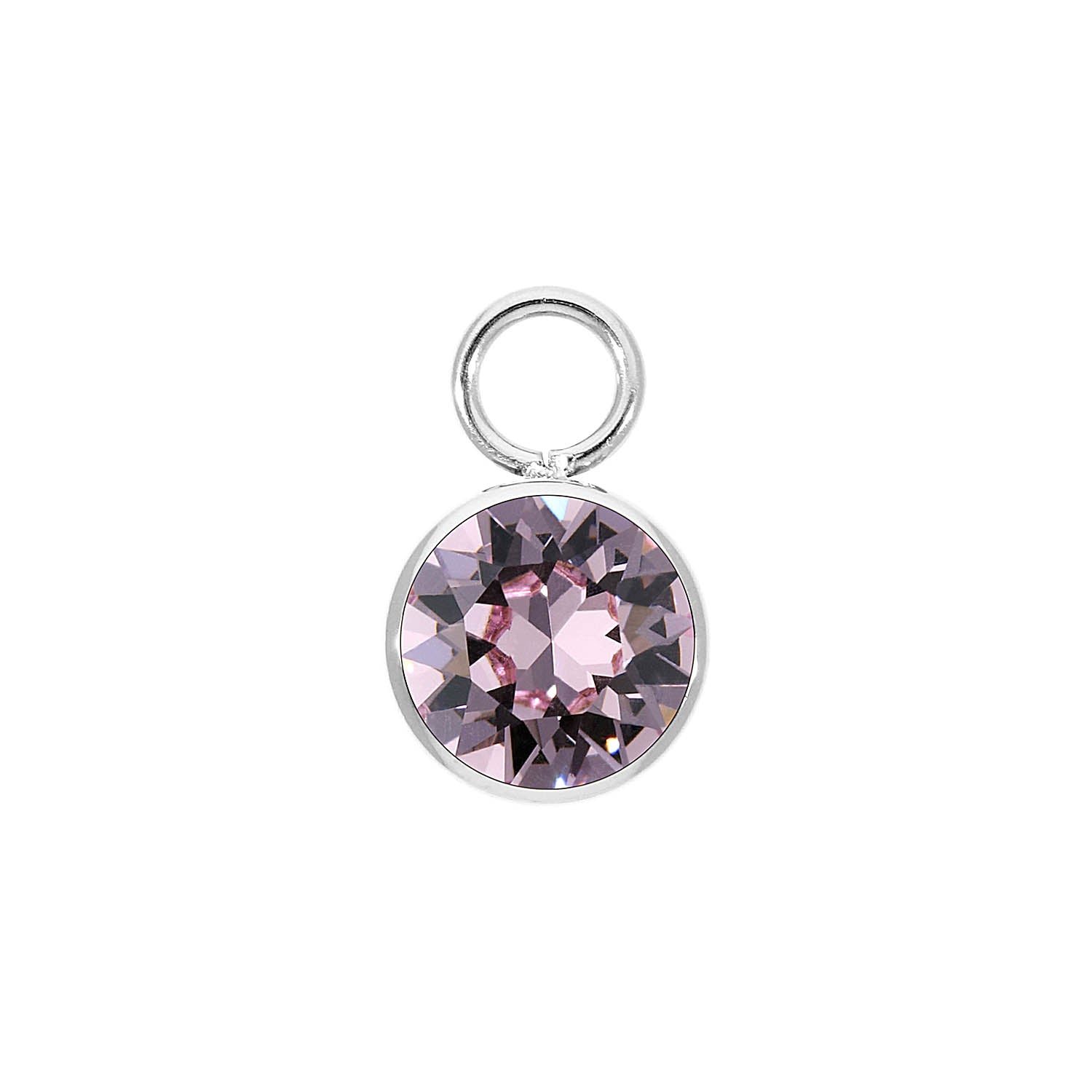 Bottone Charm 10 mm - Silber light amethyst