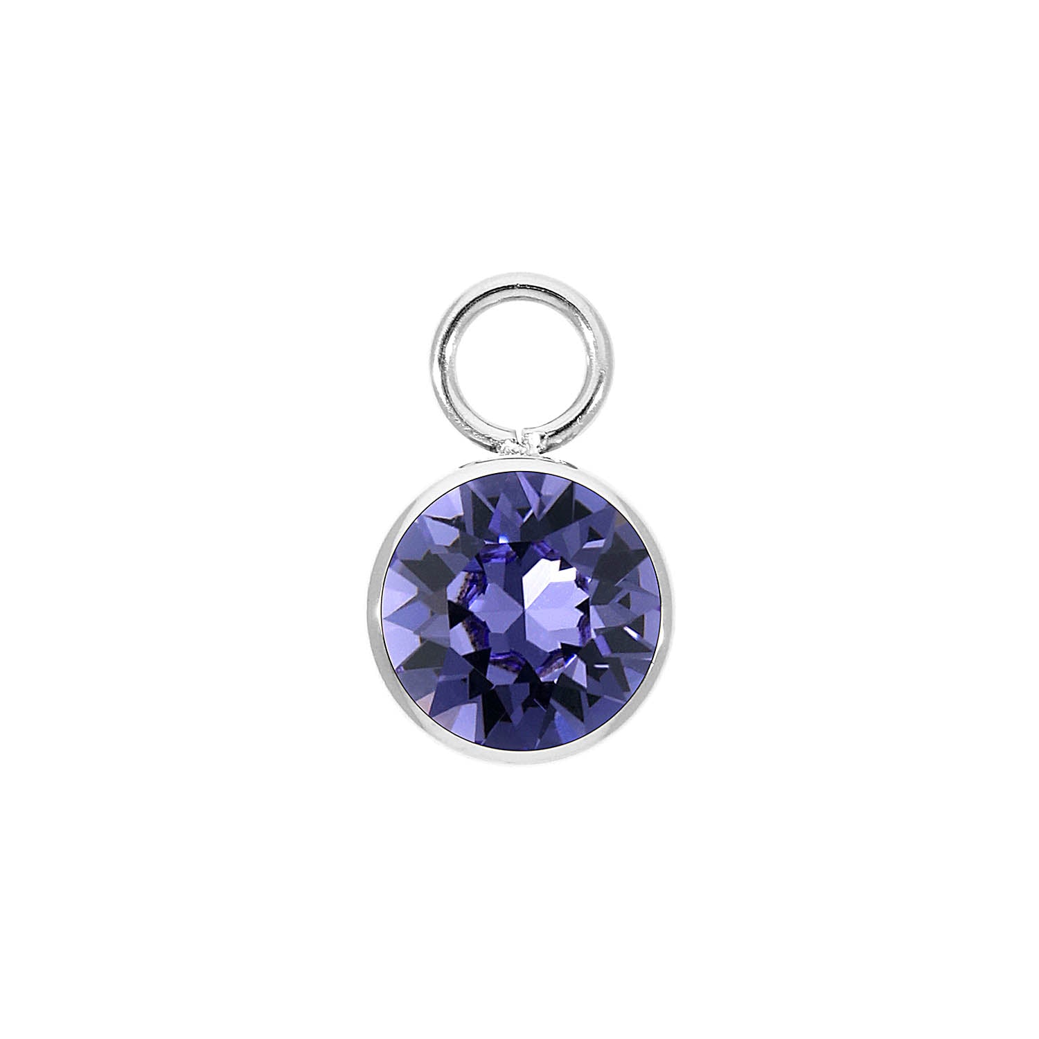 Bottone Charm 10 mm - Silber tanzanite
