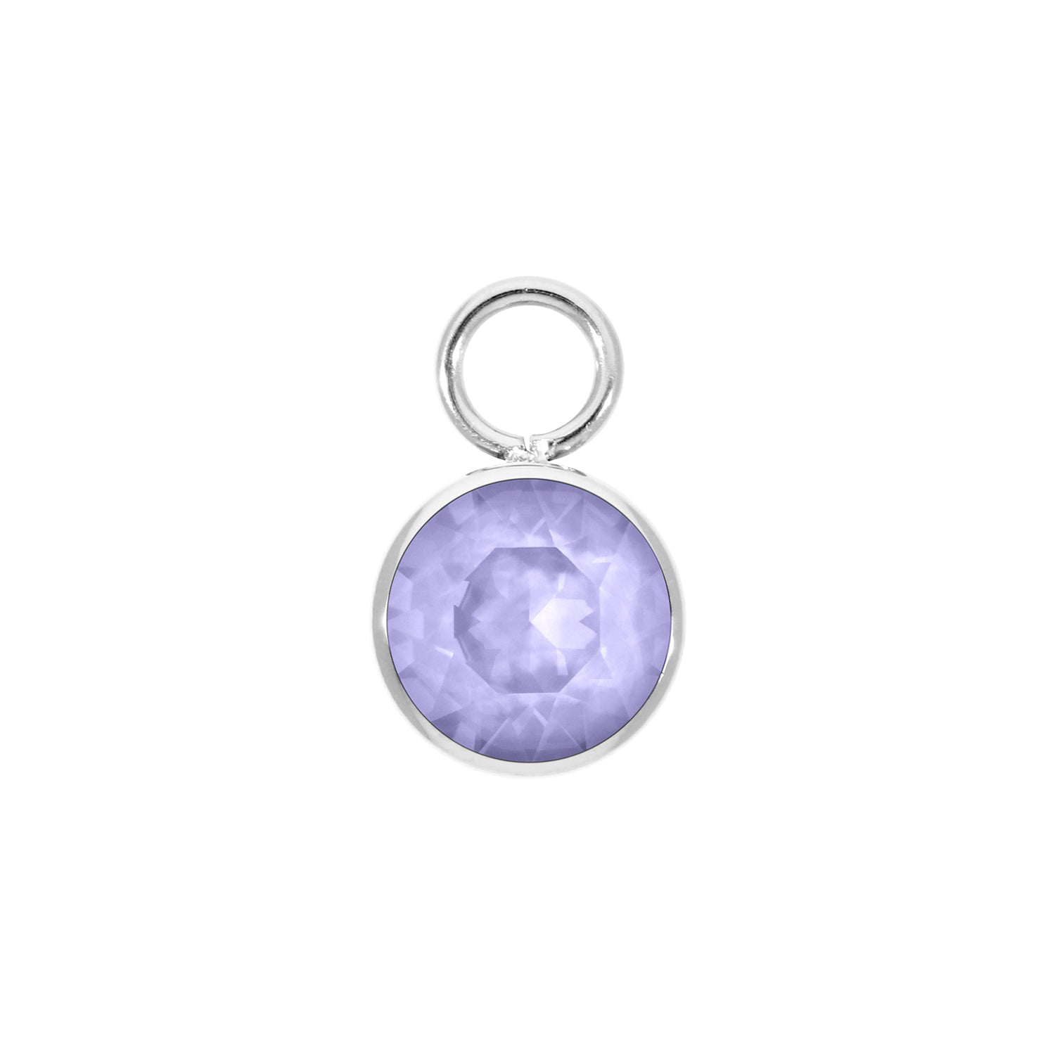 Bottone Charm 10 mm - Silber Crystal Purple Ignite