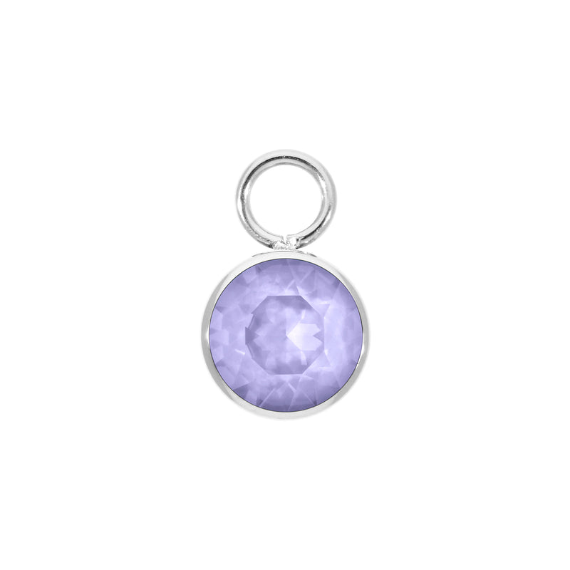 Bottone Charm 10 mm - Silber Crystal Purple Ignite