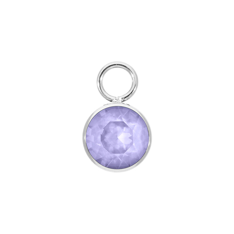 Bottone Charm 10 mm - Silber Crystal Purple Ignite