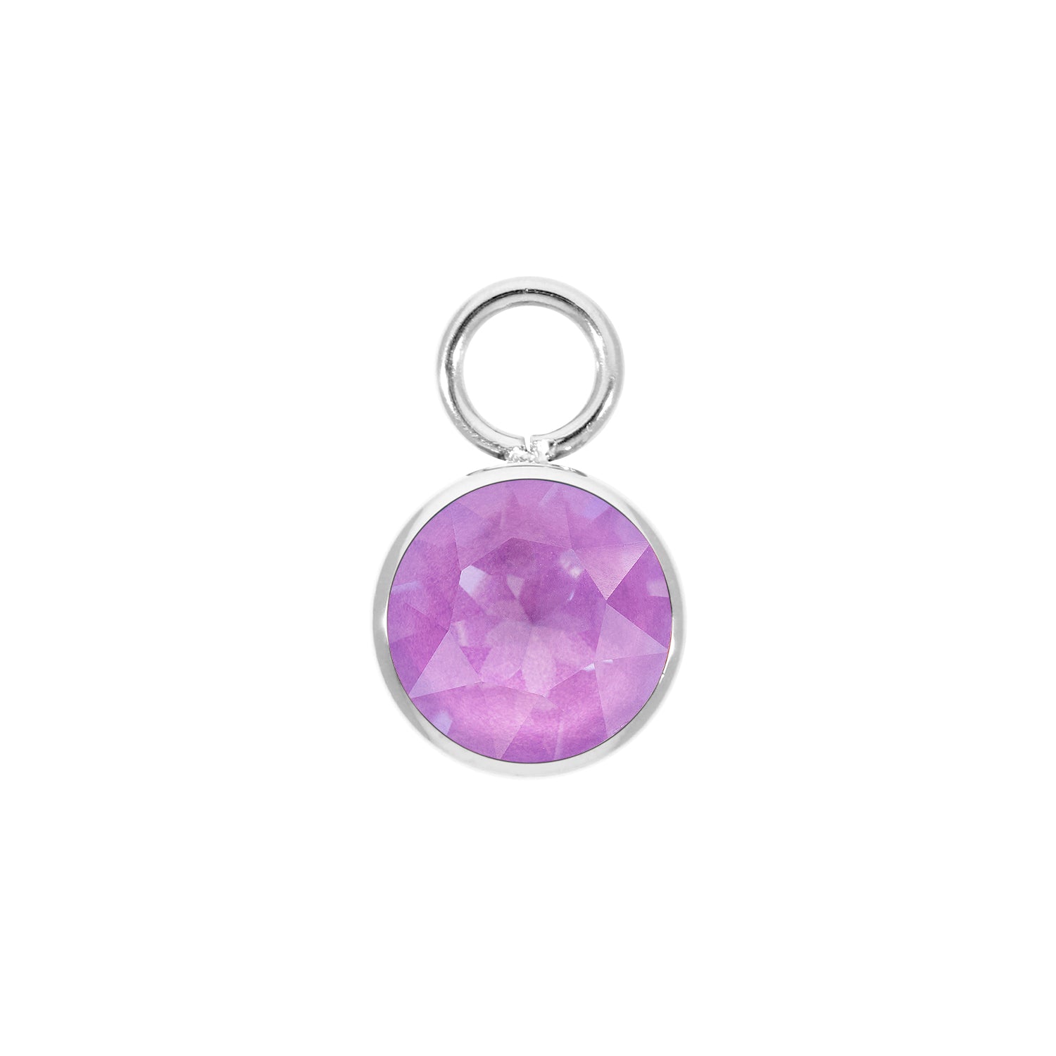 Bottone Charm 10 mm - Silber Crystal Electric Violet Ignite
