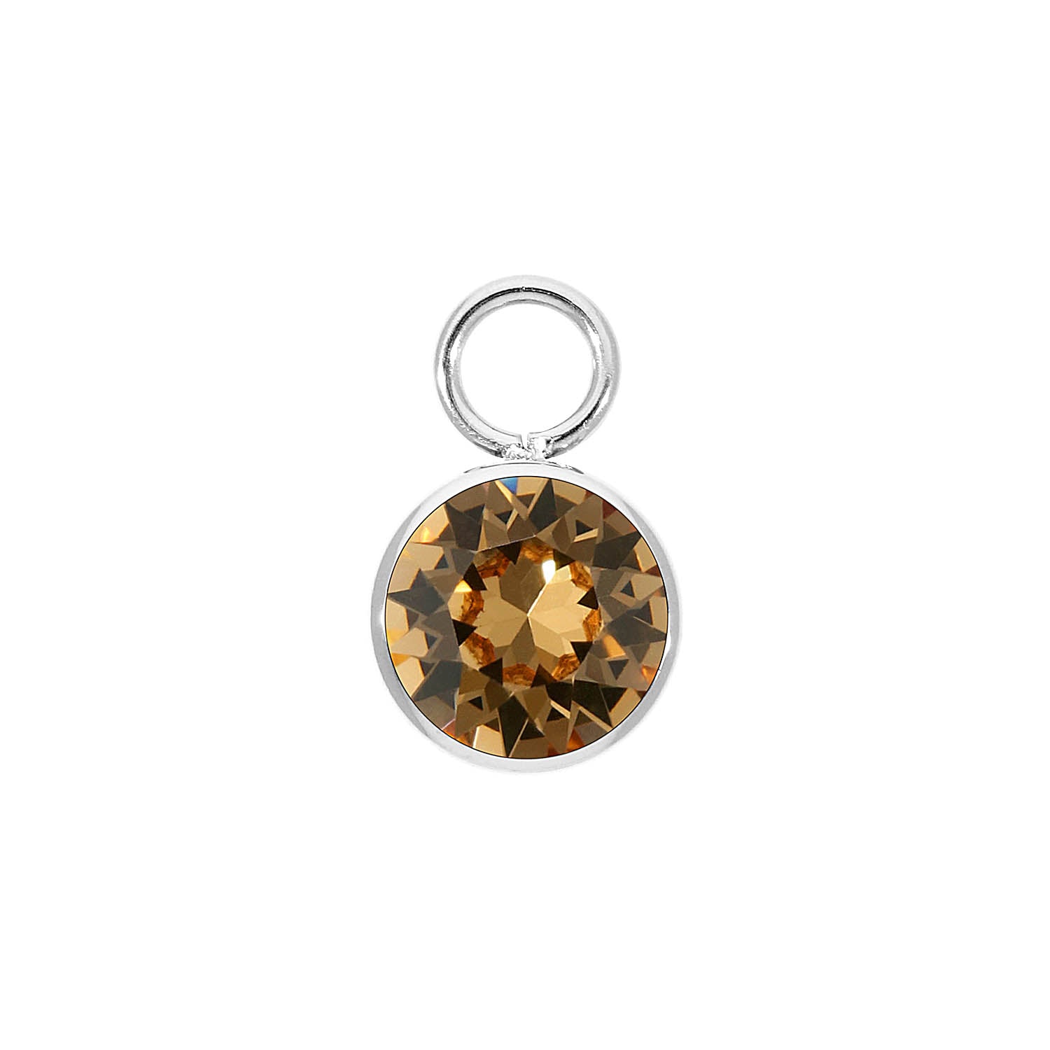 Bottone Charm 10 mm - Silber light colorado topaz