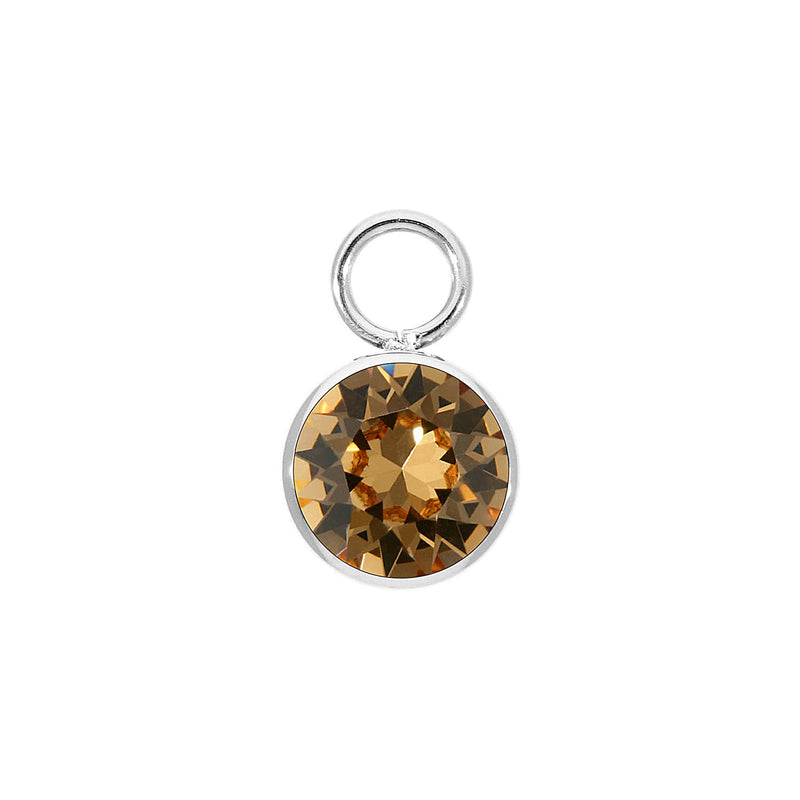 Bottone Charm 10 mm - Silber light colorado topaz