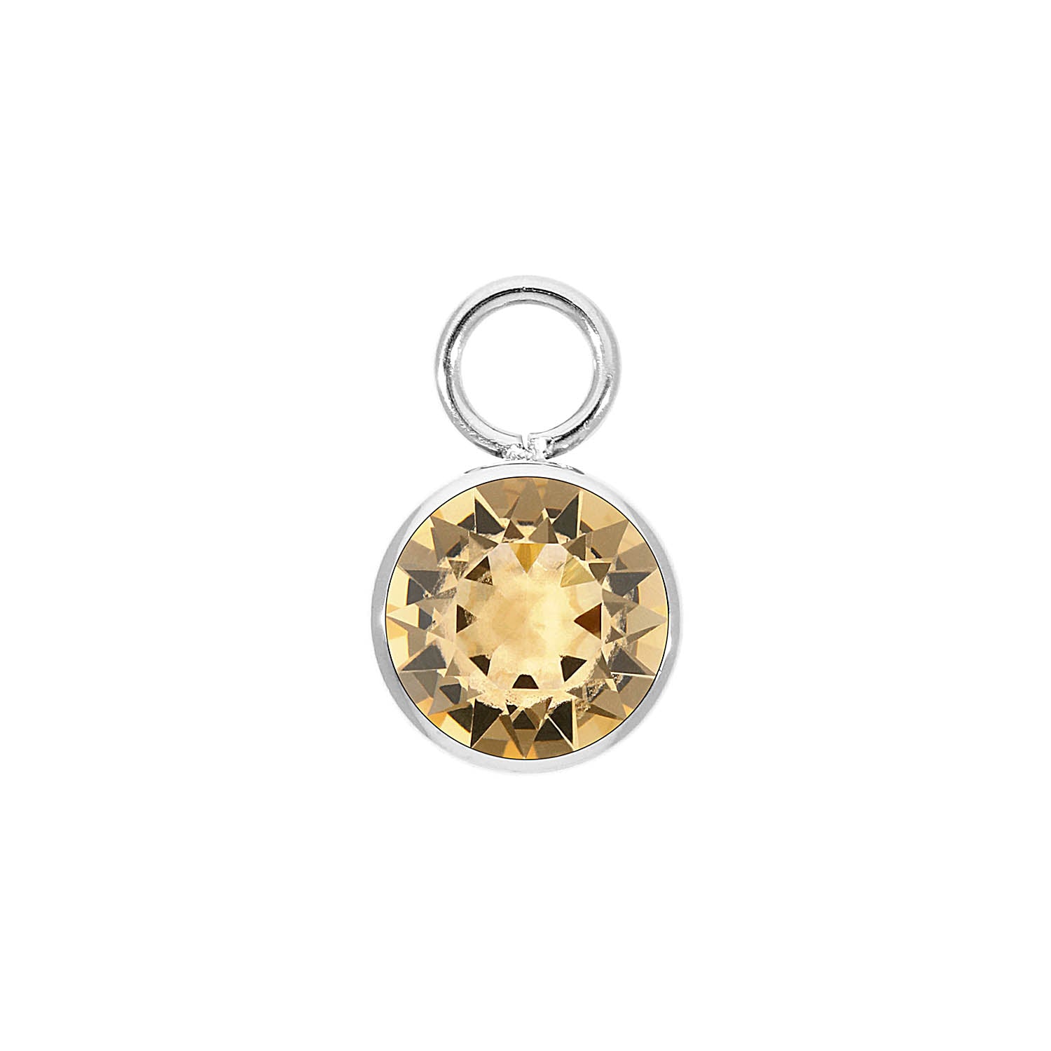 Bottone Charm 10 mm - Silber light colorado topaz ignite
