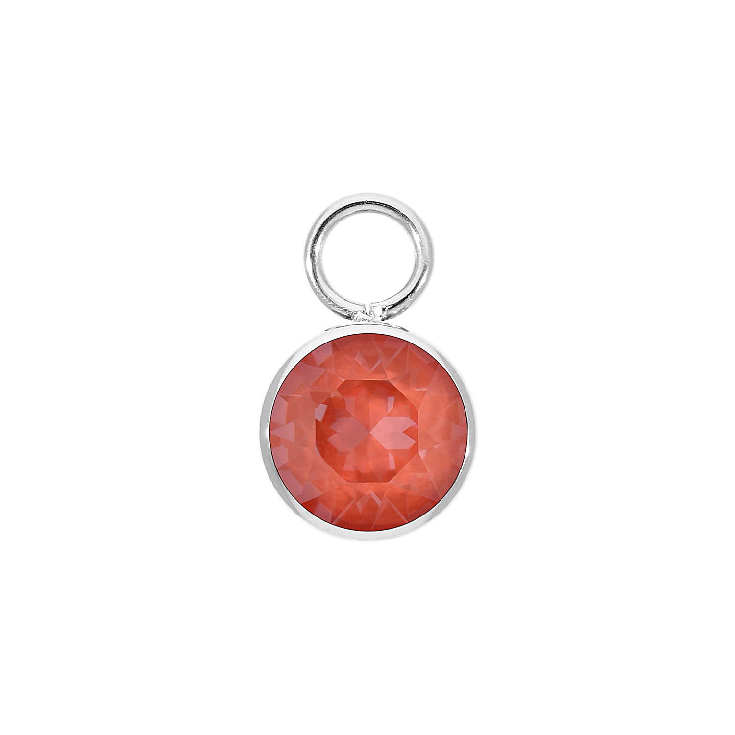 Bottone Charm 10 mm - Silber crystal maroon ignite