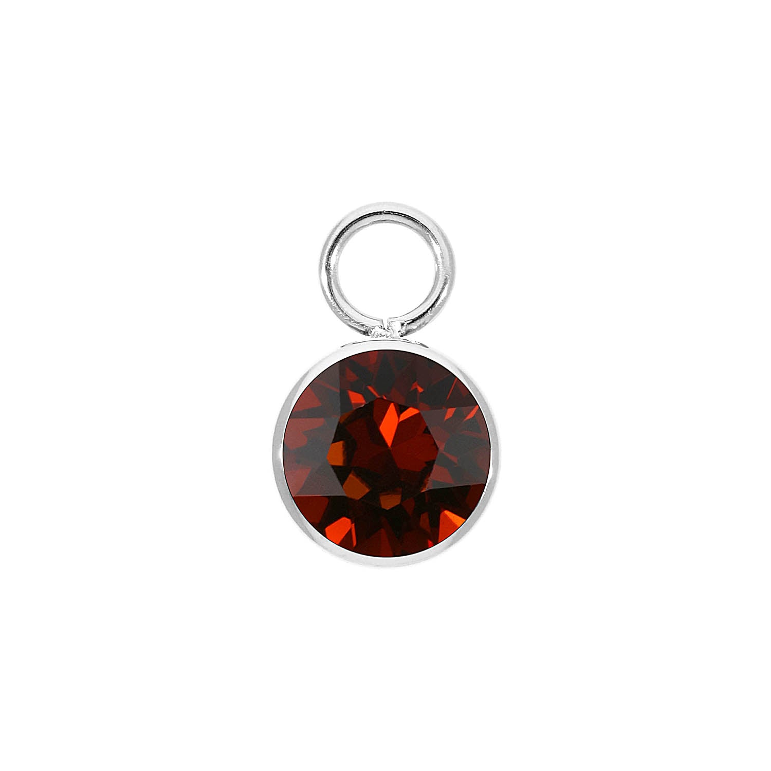 Bottone Charm 10 mm - Silber smoked amber