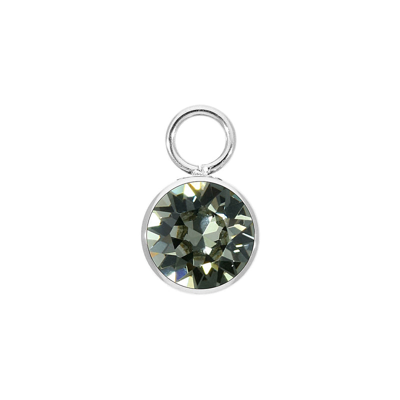 Bottone Charm 10 mm - Silber black diamond