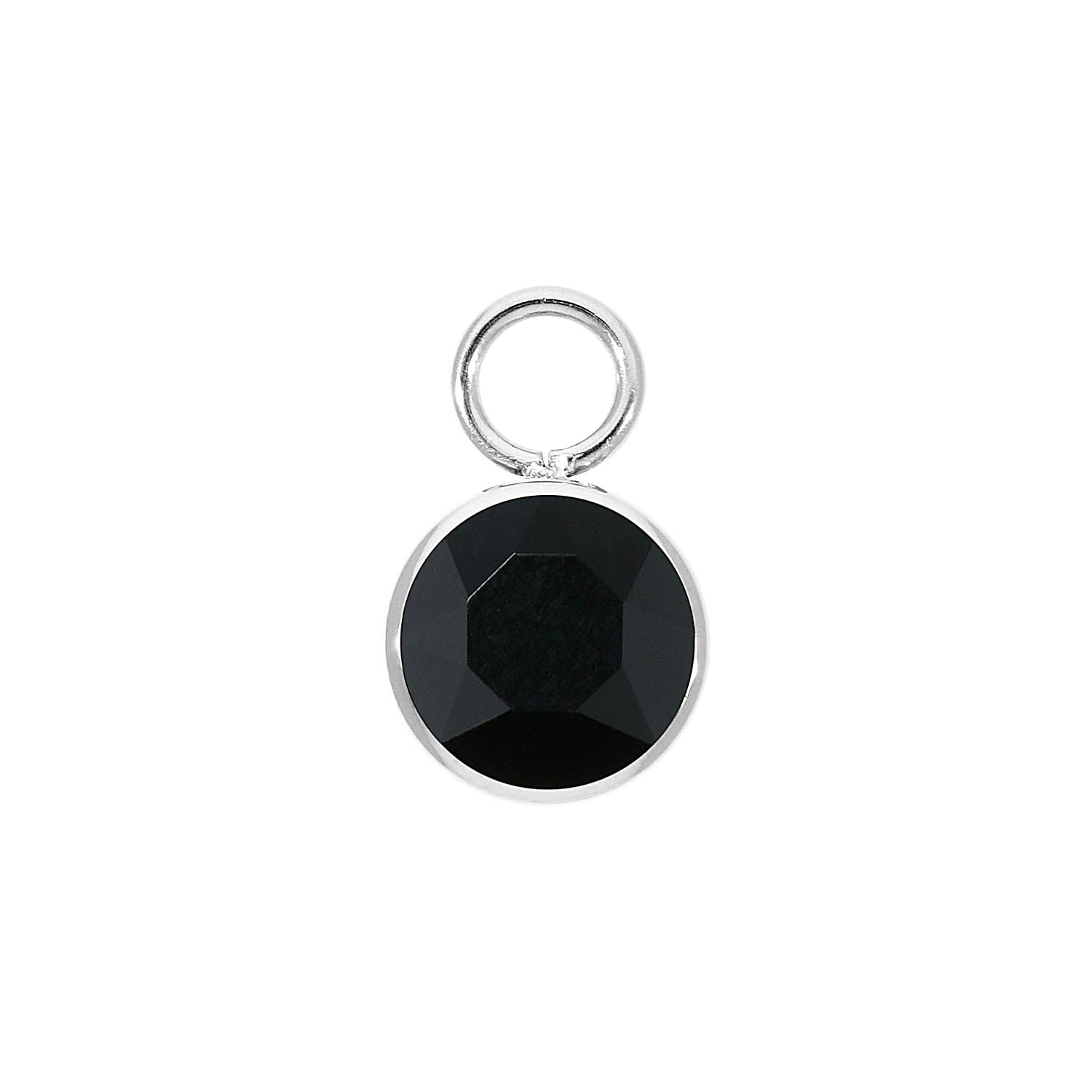 Bottone Charm 10 mm - Silber jet