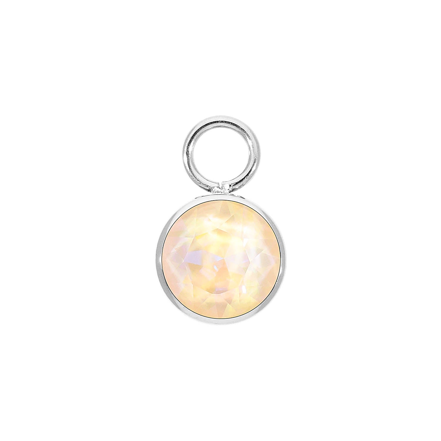 Bottone Charm 10 mm - Silber ivory cream delite